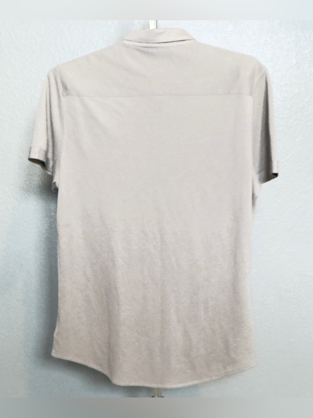 John Varvatos Short Sleeve Button-up Shirt Size S in Gray Silk Cotton Blend - Picture 2 of 6
